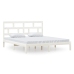 Estructura cama de madera maciza blanca super king 180x200 cm