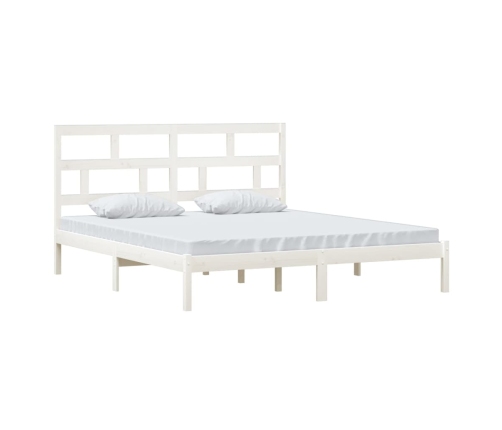 Estructura cama de madera maciza blanca super king 180x200 cm