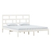 Estructura cama de madera maciza blanca super king 180x200 cm