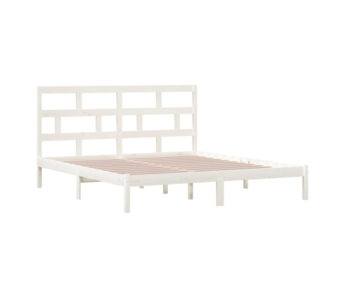 Estructura cama de madera maciza blanca super king 180x200 cm