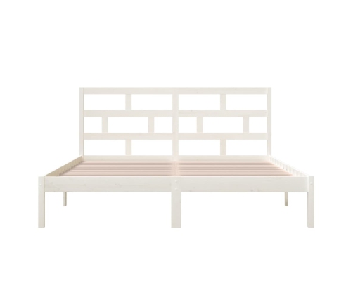 Estructura cama de madera maciza blanca super king 180x200 cm