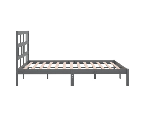 Estructura de cama de madera maciza de pino gris 200x200 cm