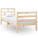 Estructura de cama individual pequeña madera maciza 75x190 cm