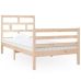 Estructura de cama individual de madera maciza 90x190 cm