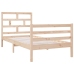 Estructura de cama individual de madera maciza 90x190 cm