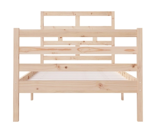 Estructura de cama individual de madera maciza 90x190 cm