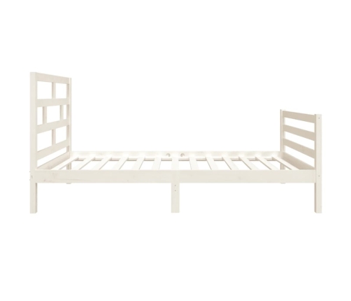 Estructura de cama individual de madera maciza blanco 90x190 cm