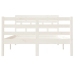 Estructura cama doble pequeña madera maciza blanco 120x190 cm