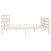 Estructura cama doble pequeña madera maciza blanco 120x190 cm