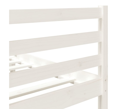 Estructura cama doble pequeña madera maciza blanco 120x190 cm
