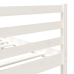 Estructura cama doble pequeña madera maciza blanco 120x190 cm