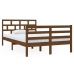 Estructura de cama doble madera maciza marrón miel 120x190 cm