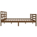 Estructura de cama doble madera maciza marrón miel 120x190 cm