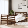 Estructura de cama doble madera maciza marrón miel 120x190 cm