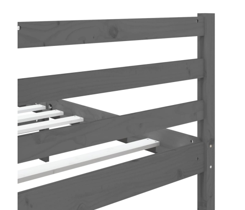 Estructura de cama doble madera maciza gris 135x190 cm