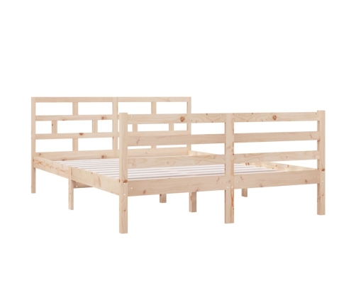 Estructura de cama de madera maciza de pino 140x190 cm