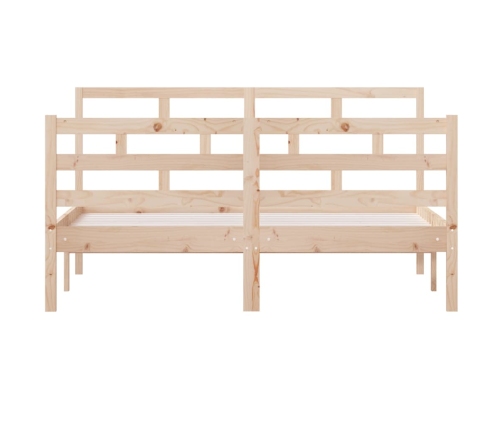 Estructura de cama de madera maciza de pino 140x190 cm