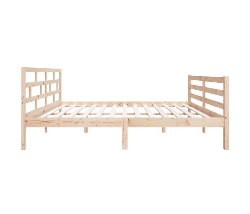 Estructura de cama de madera maciza de pino 140x190 cm