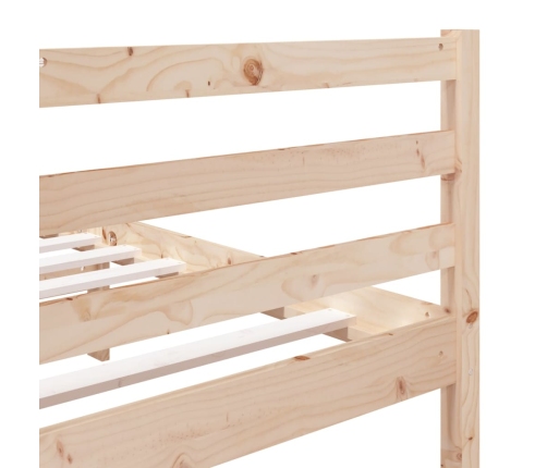 Estructura de cama de madera maciza de pino 140x190 cm