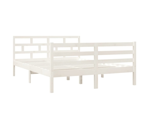 Estructura de cama de madera maciza de pino blanco 140x190 cm