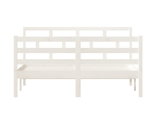 Estructura de cama de madera maciza de pino blanco 140x190 cm