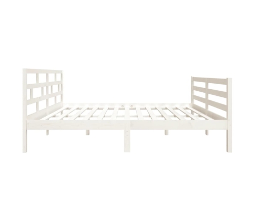 Estructura de cama de madera maciza de pino blanco 140x190 cm