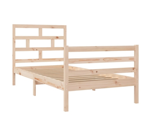 Estructura de cama madera maciza 90x200 cm