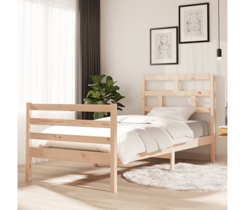 Estructura de cama madera maciza 90x200 cm