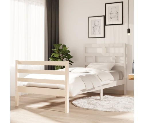 Estructura de cama madera maciza de pino 90x200 cm