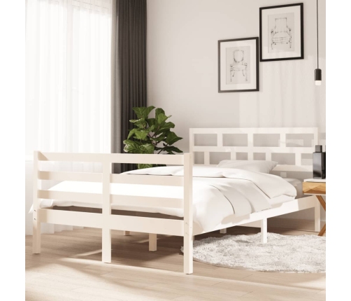 Estructura de cama madera maciza de pino blanco 120x200 cm