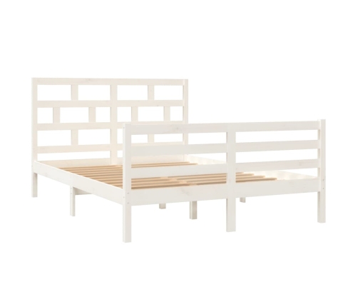 Estructura de cama de madera maciza de pino blanco 140x200 cm