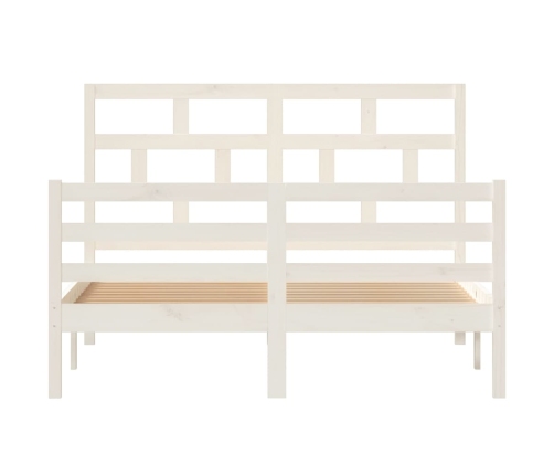 Estructura de cama de madera maciza de pino blanco 140x200 cm