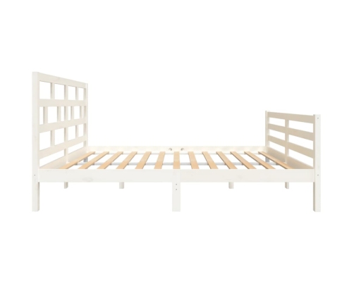 Estructura de cama de madera maciza de pino blanco 140x200 cm