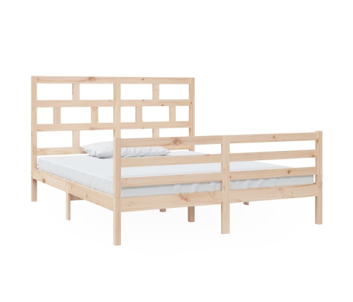 Estructura de cama de madera maciza de pino 160x200 cm