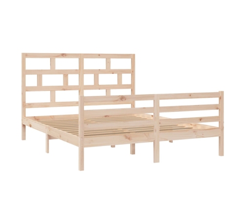 Estructura de cama de madera maciza de pino 160x200 cm