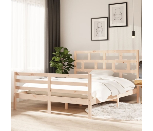 Estructura de cama de madera maciza de pino 160x200 cm