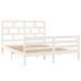 Estructura de cama de madera maciza de pino blanca 160x200 cm