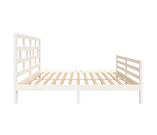 Estructura de cama de madera maciza de pino blanca 160x200 cm