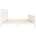 Estructura de cama de madera maciza de pino blanca 160x200 cm