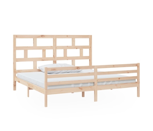 Estructura de cama de madera maciza de pino 200x200 cm