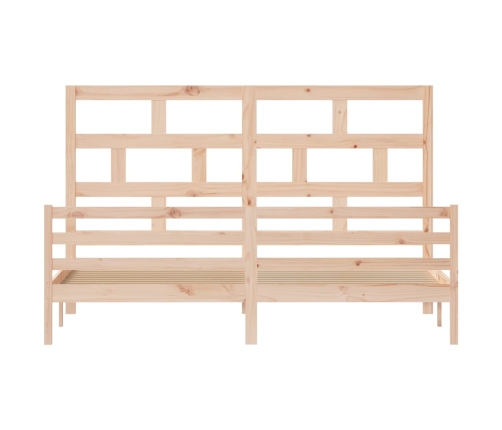 Estructura de cama de madera maciza de pino 200x200 cm