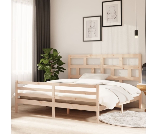 Estructura de cama de madera maciza de pino 200x200 cm