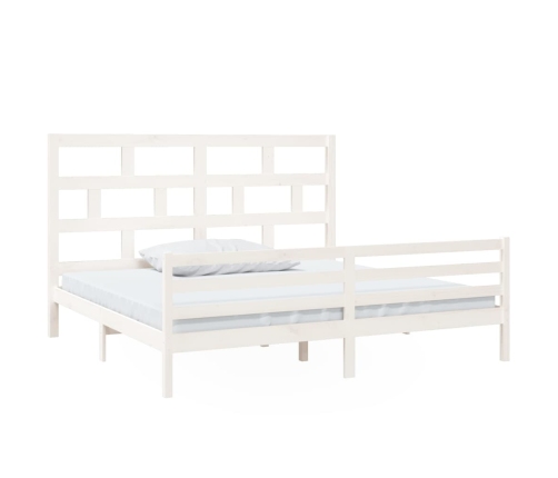 vidaXL Estructura de cama madera maciza de pino blanca 200x200 cm