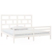 vidaXL Estructura de cama madera maciza de pino blanca 200x200 cm