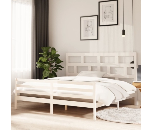 vidaXL Estructura de cama madera maciza de pino blanca 200x200 cm