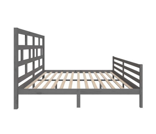 Estructura de cama de madera maciza de pino gris 200x200 cm