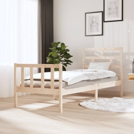 Estructura de cama madera maciza de pino 75x190 cm