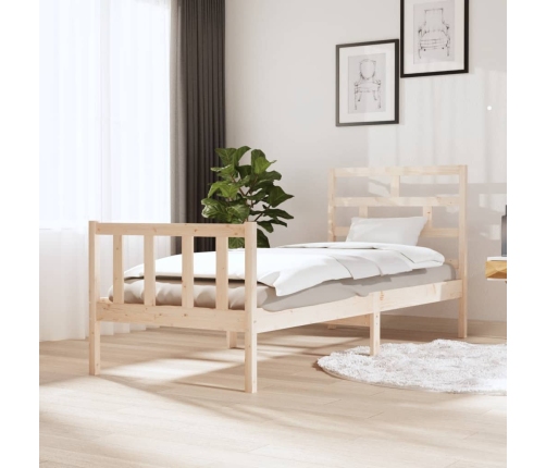 Estructura de cama madera maciza de pino 75x190 cm