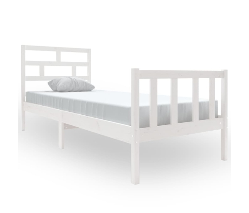 Estructura de cama madera maciza de pino blanco 75x190 cm