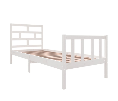 Estructura de cama madera maciza de pino blanco 75x190 cm